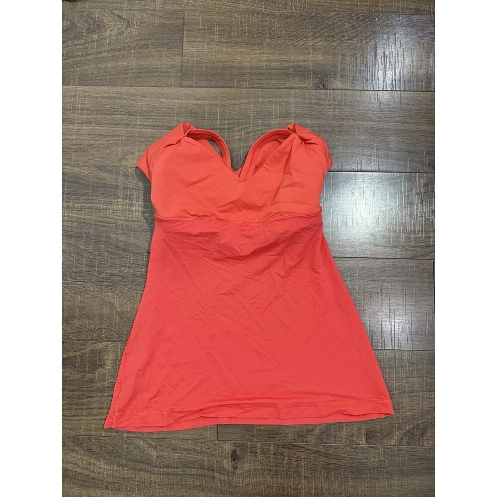 Lululemon Athletica Coral Wrap It Up Yoga Tank Top Women's‎ Size 8